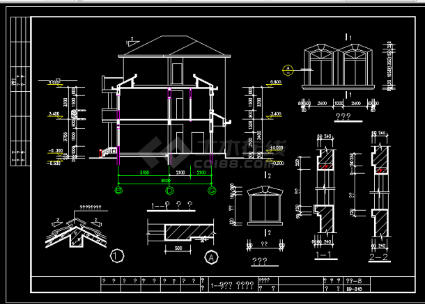 别墅小区楼房建筑施工CAD设计图纸方案-图二