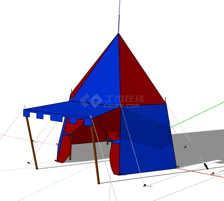 个人户外旅行临时帐篷 su模型-图二