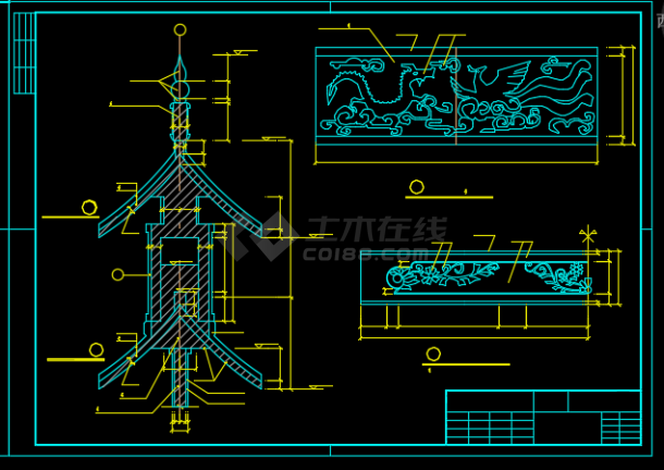 北京某地古典牌楼建筑CAD施工图-图二