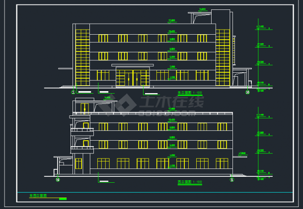 南方某地区学生宿舍楼建筑设计CAD施工图-图二
