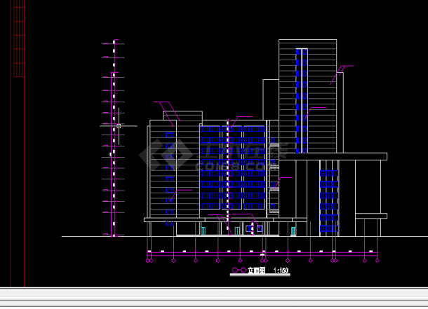 青岛火车站店建筑施工全套CAD平面图纸-图二