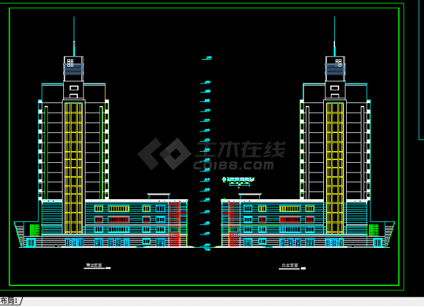 东城建筑设计施工方案全套CAD剖面图-图二