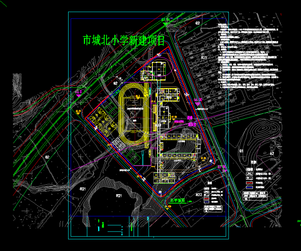 浙北某实验学校建筑总平面布置图-图一