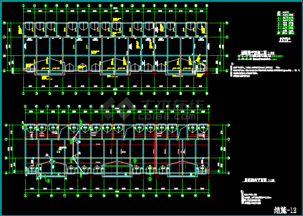 框架结构民房建筑结构CAD图纸（标注详细）-图二