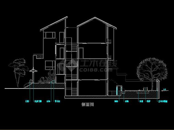 某地大型川西民居风格独栋别墅建筑设计图（全套）-图二
