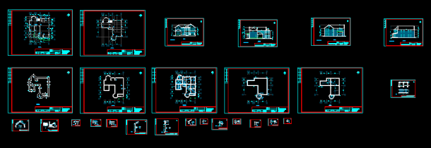 两层独栋别墅砖混结构设计CAD施工图纸-图一