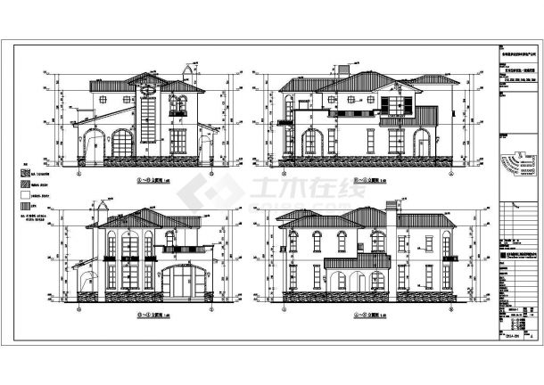 某地两层砖混结构欧式别墅建筑设计施工图纸-图一