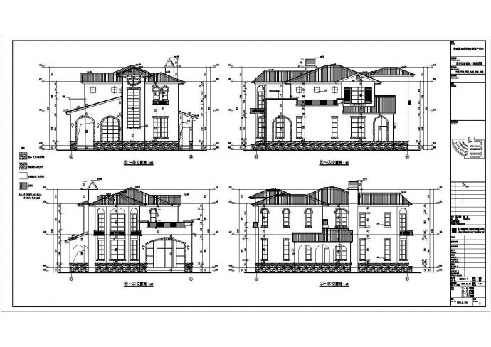 某地两层砖混结构欧式别墅建筑设计施工图纸_图1
