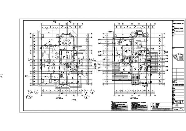 某地两层砖混结构欧式别墅建筑设计施工图纸-图二