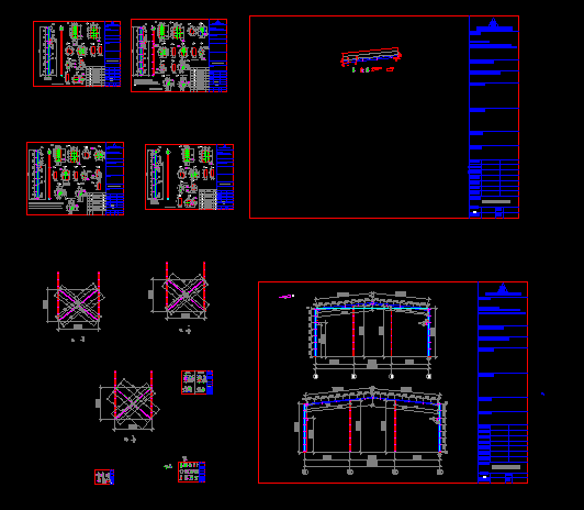 明利钢柱+钢梁建筑结构CAD图纸