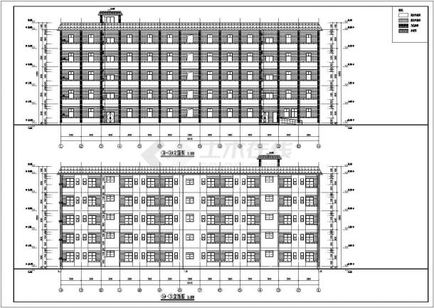 某地5层框架结构宿舍楼建筑施工图-图一