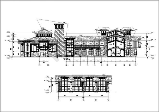 某小区两层框架结构别墅会所建筑设计施工图-图一
