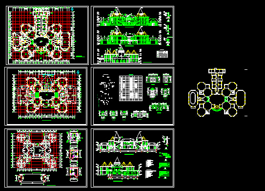 欧式幼儿圆建筑施工设计CAD详图_图1