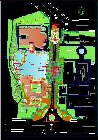 某专科学校景观规划设计CAD详图-图一