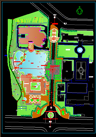 某专科学校景观规划设计CAD详图_图1