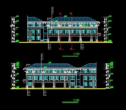 某中学艺术楼建筑设计CAD详情图纸-图二