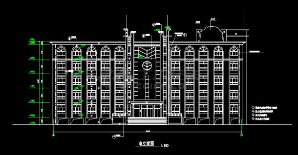 某中学综合楼施工设计CAD详情图纸-图二