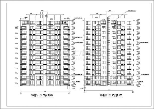 某地十一层框架剪力墙结构住宅建筑设计方案图纸-图二