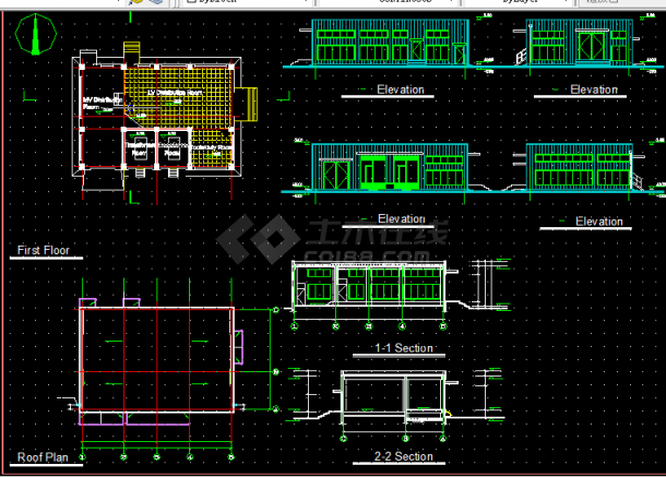 某公司厂房建筑设计方案全套CAD平面图-图二