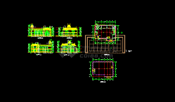 二层会所设计施工全套CAD平面图-图一