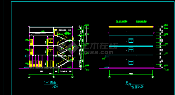 办公宿舍楼施工设计方案全套CAD详图-图二