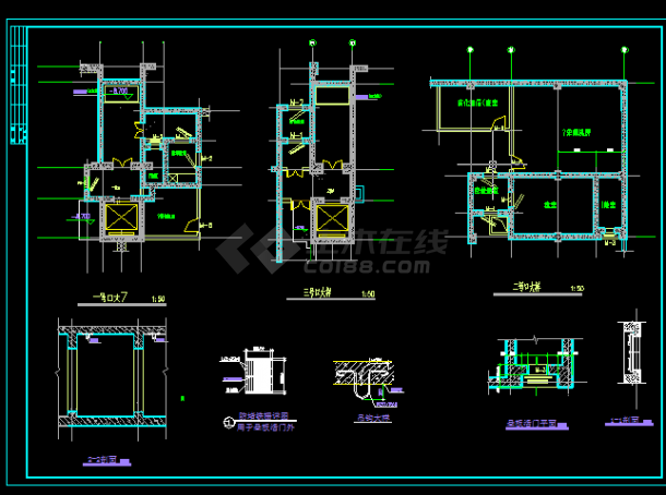 地下室人防建筑施工设计全套CAD详图-图二