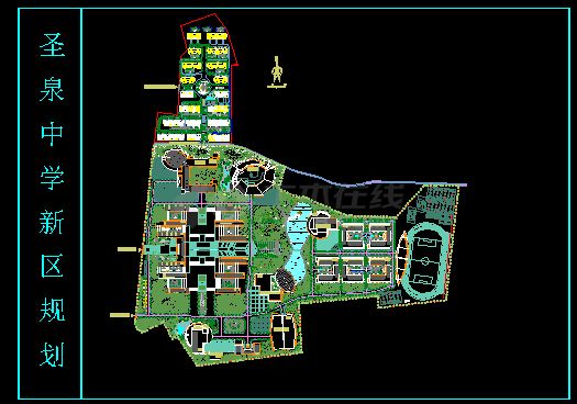 圣泉中学新区规划设计CAD详情图-图一