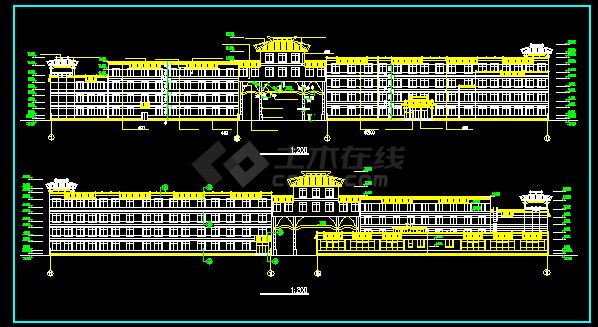 某学校全套建筑施工设计CAD详情图纸-图二