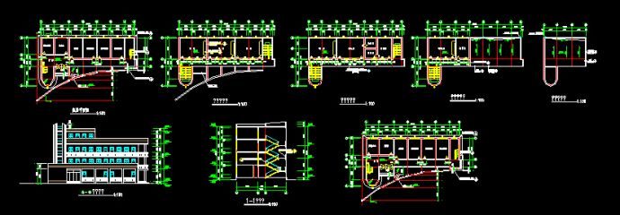 某一套小学教学楼施工设计CAD详图_图1