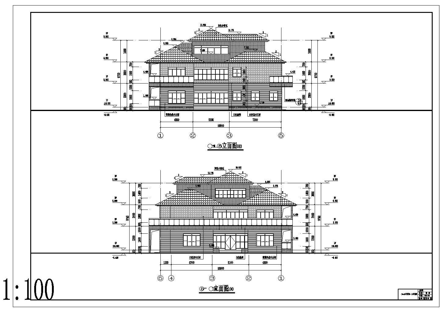 某地三层框架结构小别墅建筑设计方案图