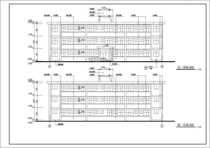 某地三层框架机构宿舍建筑设计施工图纸_图1