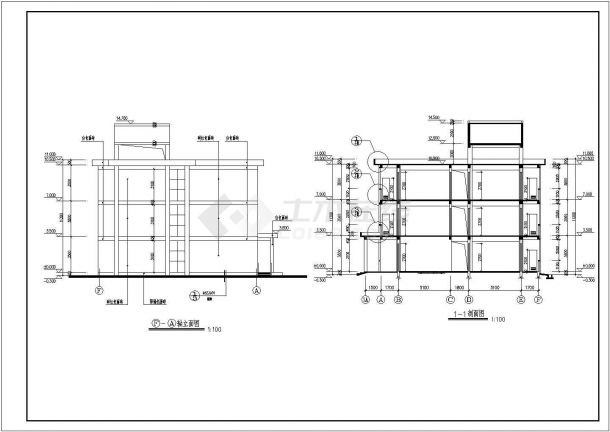 某地三层框架机构宿舍建筑设计施工图纸-图二