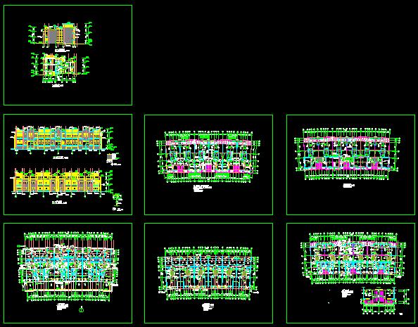 某连排别墅建筑方案设计图（共7张）_图1