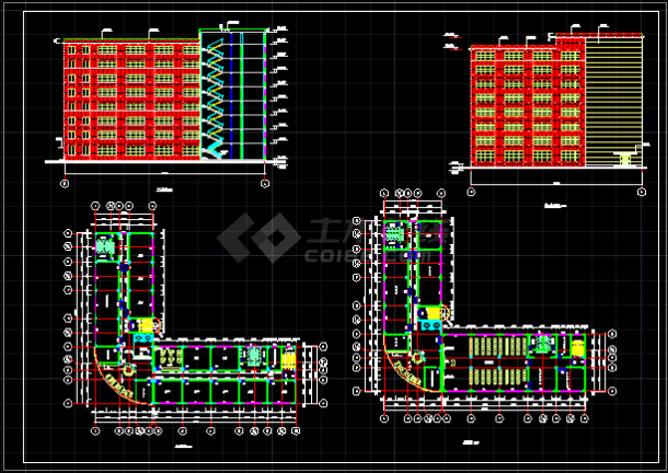 【8层】10441.17平米框架办公楼毕业设计（计算书、建筑、结构图）-图二
