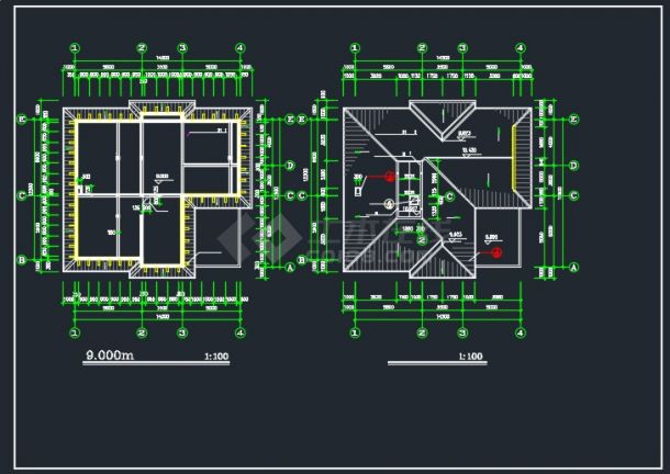某欧式别墅建筑施工设计CAD详情图纸-图二
