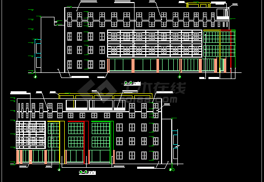 某学校食堂建筑CAD设计施工平面图-图二