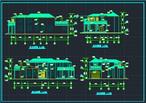 欧式别墅全套建筑设计CAD详情图-图二