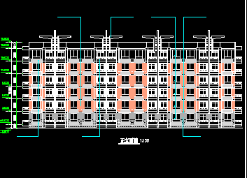 某研究生公寓CAD建筑设计方案图纸-图二
