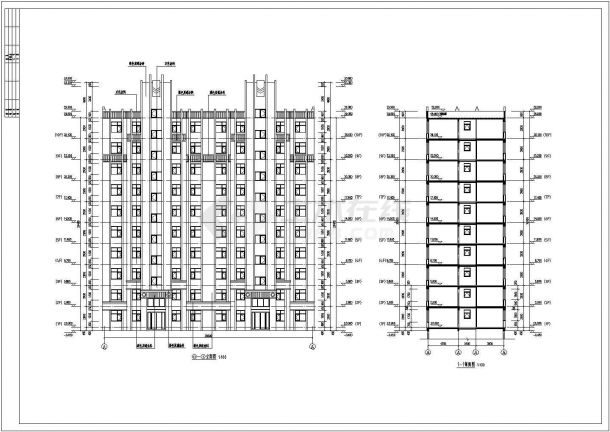 某地十层剪力墙结构小高层住宅建筑设计方案图纸-图二