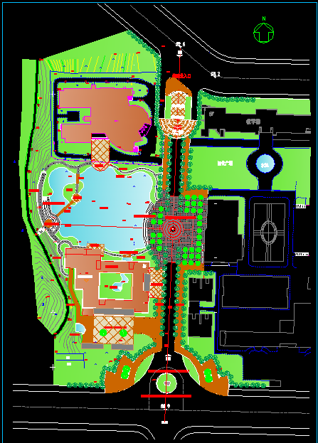 某专科学校景观CAD设计规划图纸-图一