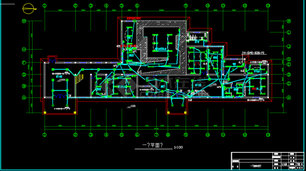 某地区医院直线加速器等设备电气设计CAD施工图纸-图一