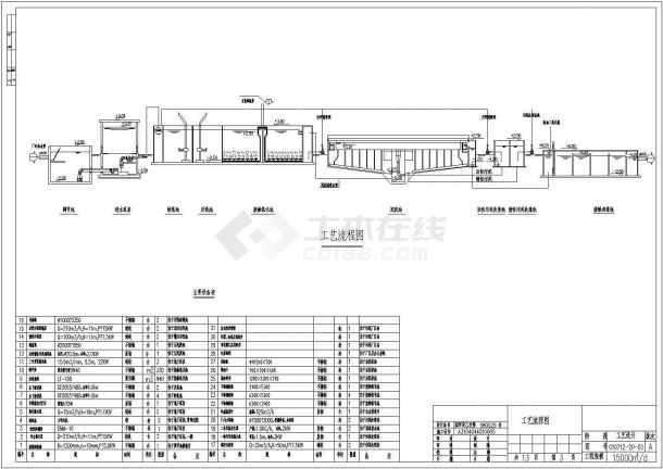15000m3/d小区污水处理厂设计图纸-图二