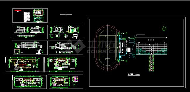 青少年活动中心建筑施工设计全套CAD图-图一