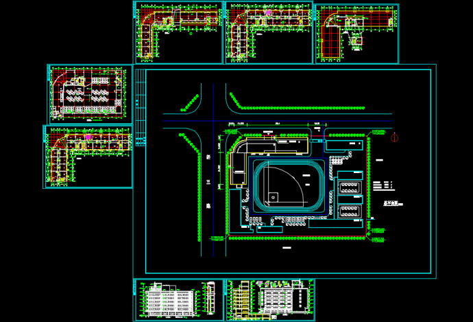 某地大型商住楼CAD设计图（共8张）_图1