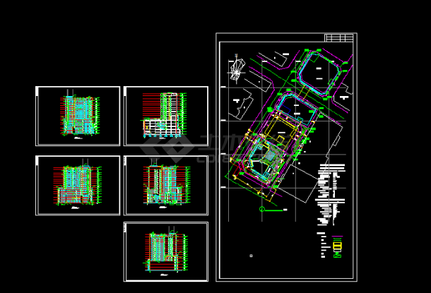 某商务广场规划设计全套CAD图纸-图一