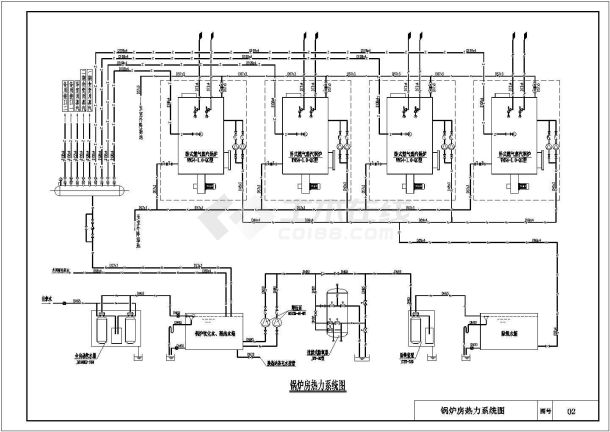 两台WNS4-1.0-QC燃气蒸汽锅炉房全套设计图纸-图二