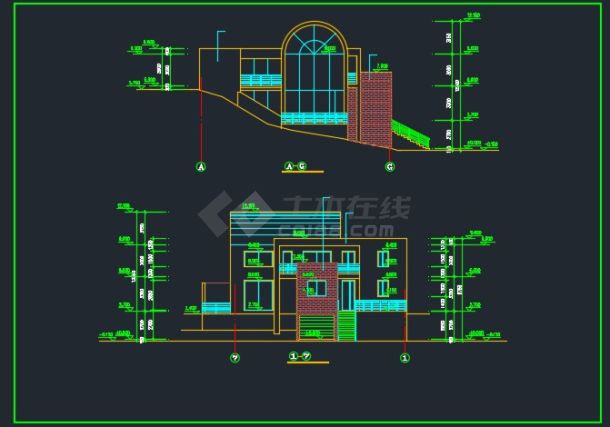 室内带游泳池的别墅方案CAD设计图纸-图二