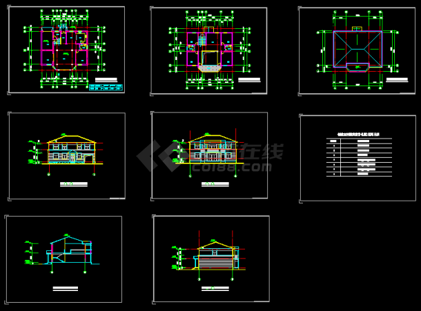 创业农庄L型别墅建筑图的CAD建筑图纸-图一