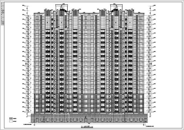 某地26层高层住宅建筑平面图轴立面图剖面图-图一