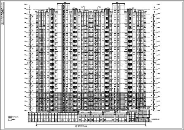 某地26层高层住宅建筑平面图轴立面图剖面图-图二